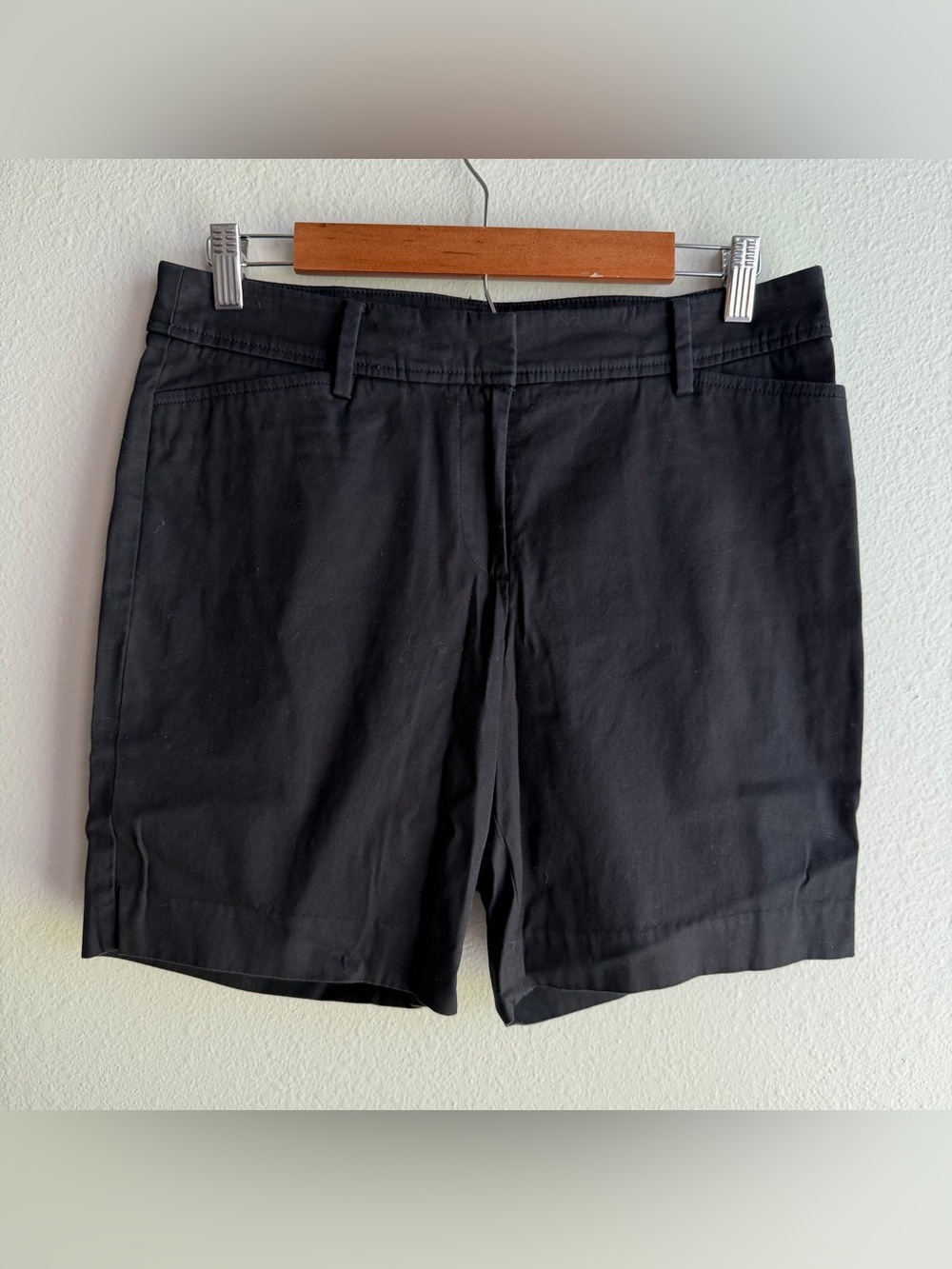Talbots Perfect Short 6 Black Chino Flat Front Casual Classic Summer Preppy G